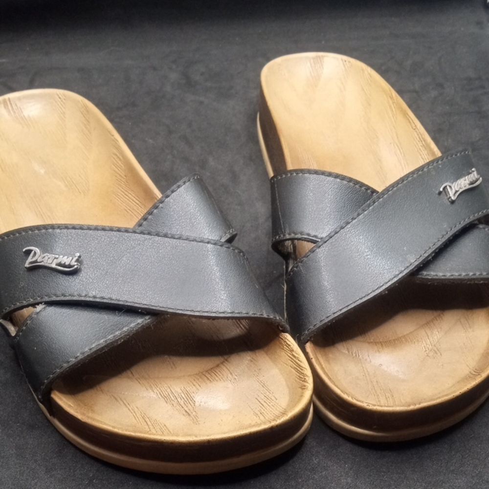 Women's Black Slide On Sandals